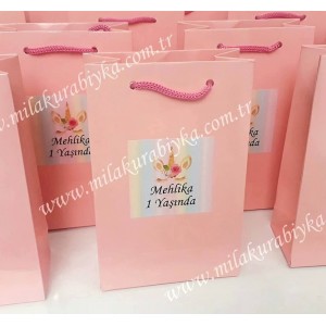 Unicorn Temalı Karton Çanta